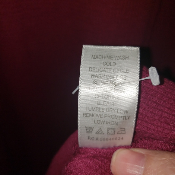 Woman Within 14W 16W Waffle Knit Thermal Nightgown Dress Lounger Nightie Maroon - Picture 5 of 8